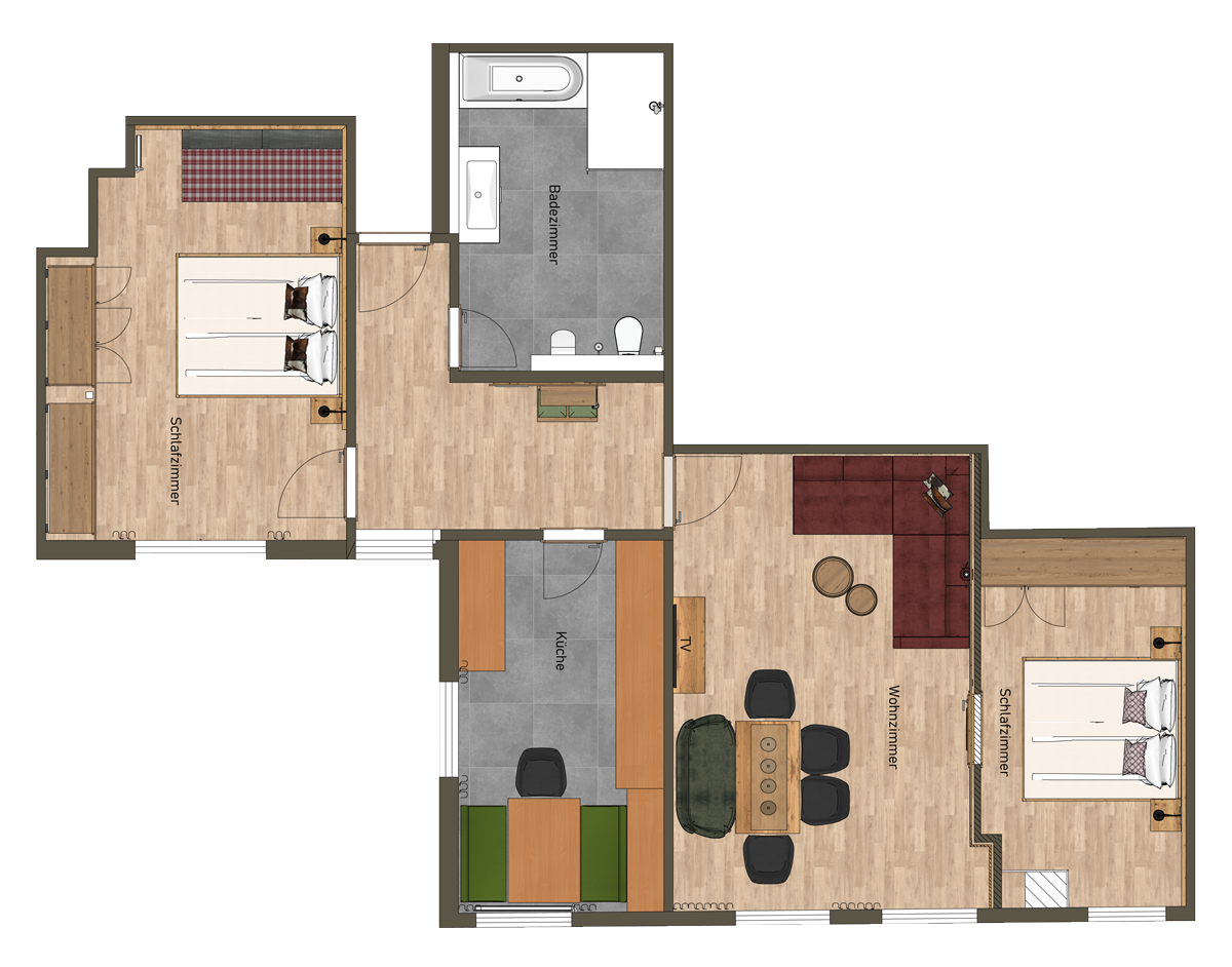 Grundriss Ferienwohnung Heimatliebe Möbel Mayr